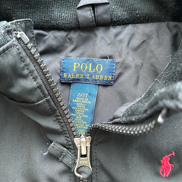 Polo Ralph Lauren Toddler Light Jacket Removable Hood Black size 2T - Picture 3 of 9